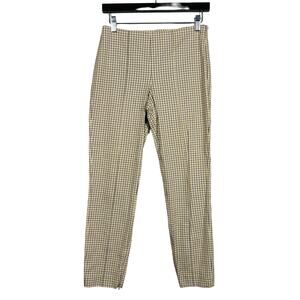 Theory Side Zip Career Casual Pant Checker Print Ankle - 0